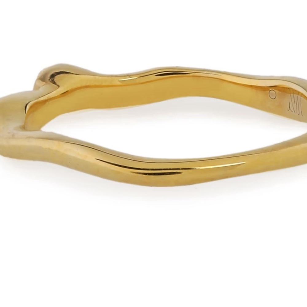 MONICA VINADER 925 sterling silver Gold Vermeil Siren organic wave topaz ring - Picture 11 of 13